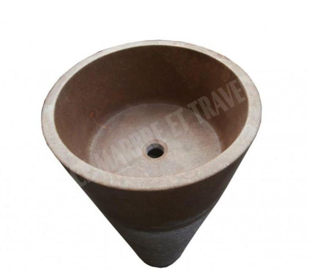  Var Forcalqueiret - 83136 - Photos Vivastreet Travertin Noce Marron Piédestal Vasque Strié REF 1308