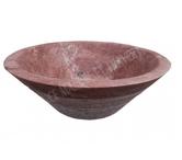Travertin Rose Rouge Vasque Modèle Conique Strié REF 1204