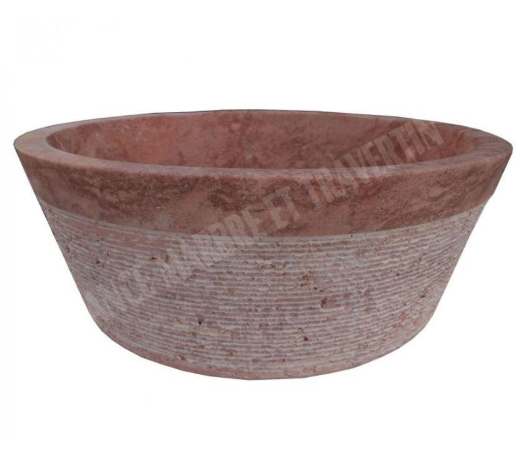  Var Forcalqueiret - 83136 - Photos Vivastreet Travertin Rose Rouge Vasque Modèle Mi-Conique Strié REF 1127
