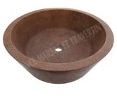 Travertin Noce Marron Vasque Modèle Mi-Conique REF 1119