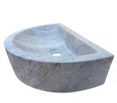 Travertin Gris Silver Vasque Lave Main Mi-Lune REF 1711