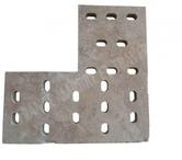 Travertin Classique Grille Angle Ovale 50x50 cm REF 950
