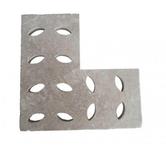 Travertin Classique Grille Angle Grand Oeil 50x50 cm REF 946