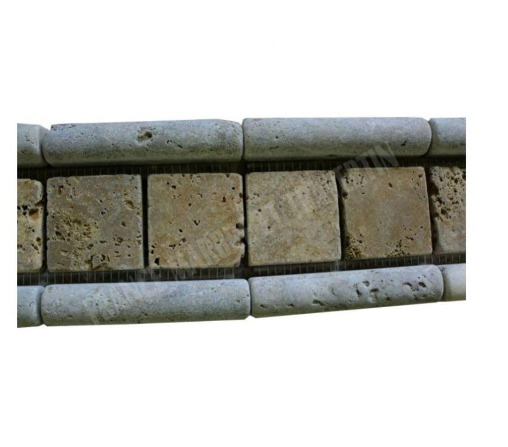  Var Forcalqueiret - 83136 - Photos Vivastreet Travertin Frise GrisJaune Mosaïque 30x8 cm REF 743