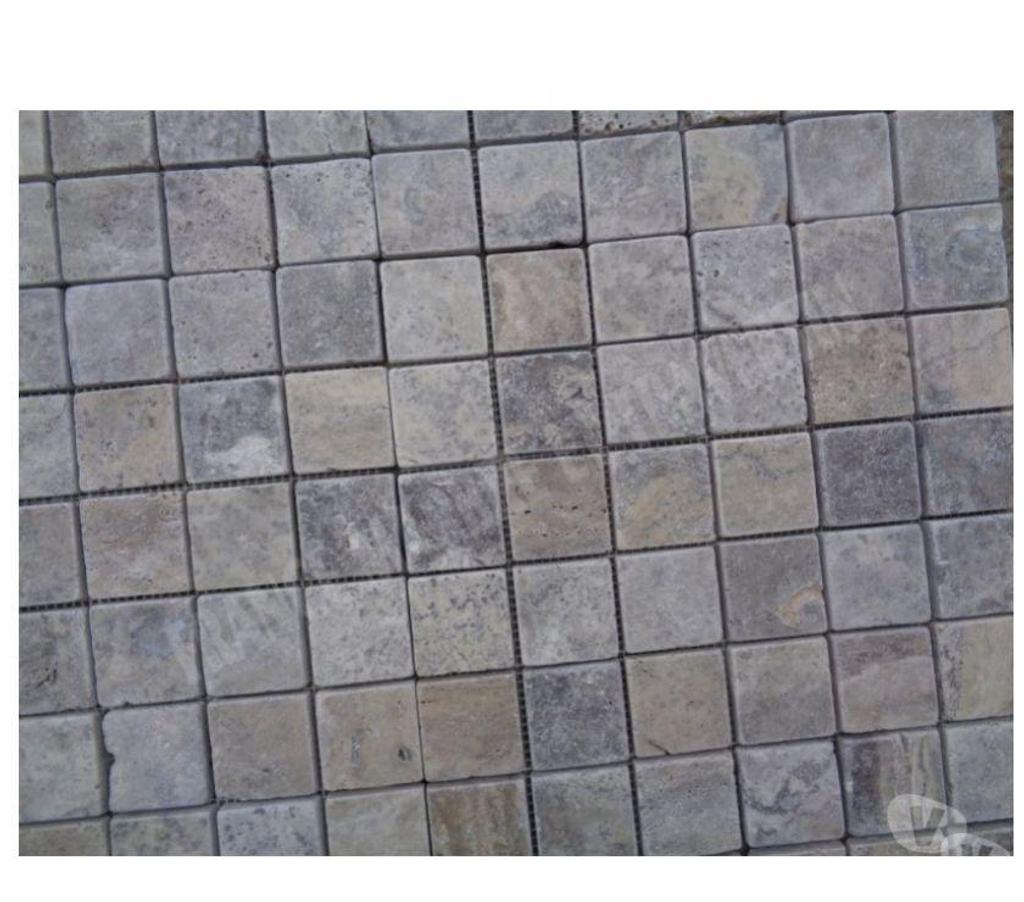 Var Forcalqueiret - 83136 - Photos Vivastreet Travertin Gris Silver Mosaïque 4,8x4,8 cm REF 1294