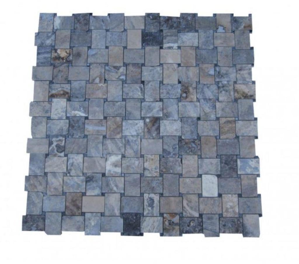  Var Forcalqueiret - 83136 - Photos Vivastreet Travertin Gris & Silver Mosaïque Modèle Basketwave REF 1253