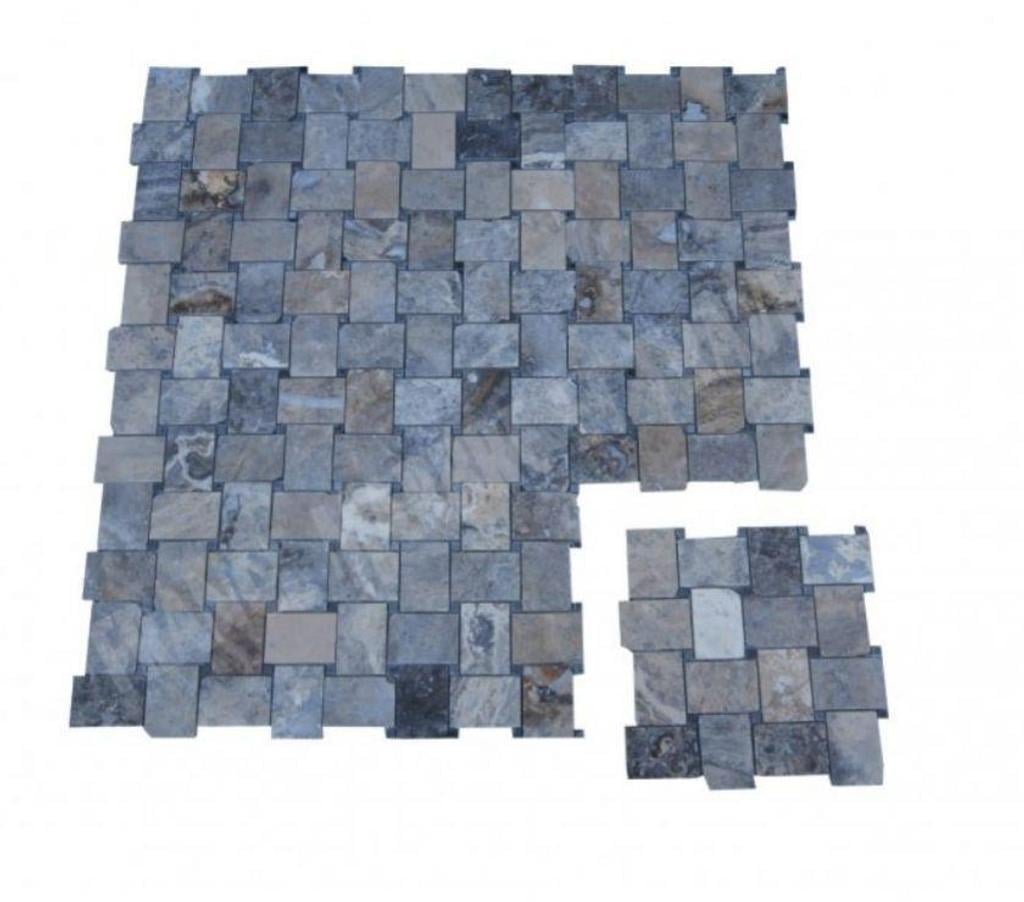  Var Forcalqueiret - 83136 - Photos Vivastreet Travertin Gris & Silver Mosaïque Modèle Basketwave REF 1253