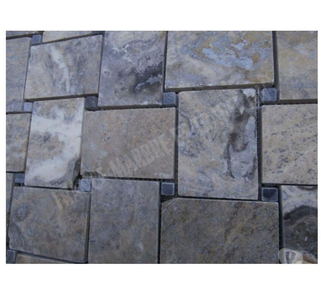  Var Forcalqueiret - 83136 - Photos Vivastreet Travertin Gris & Silver Mosaïque Modèle Basketwave REF 1253