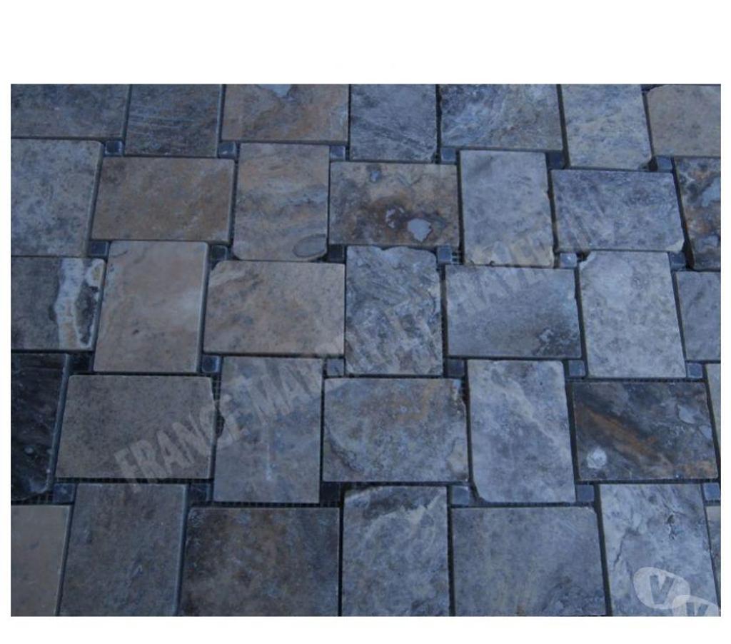  Var Forcalqueiret - 83136 - Photos Vivastreet Travertin Gris & Silver Mosaïque Modèle Basketwave REF 1253