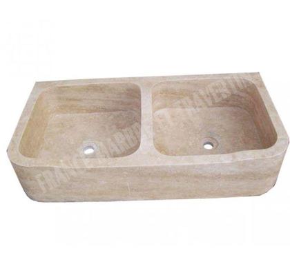 Bricolage - Jardin - Outillage Forcalqueiret Var - Photos Vivastreet Travertin Classique Beige Évier 2 Bacs 90x46 cm REF 038