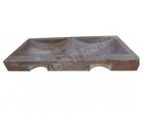 Travertin Noce Marron Évier 2 Bacs 100x50 cm REF 1350