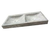 Travertin Gris Silver Évier 2 Bacs 100x50 cm REF 1925