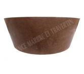 Travertin Noce Marron Vasque Modèle Mi-Conique REF 1119
