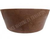 Travertin Noce Marron Vasque Modèle Mi-Conique REF 1119