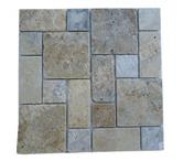 Travertin Mixte Mosaïque 4 Couleur Opus 3 Format REF 3125