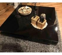 Table basse brillant noir 95x95 cm