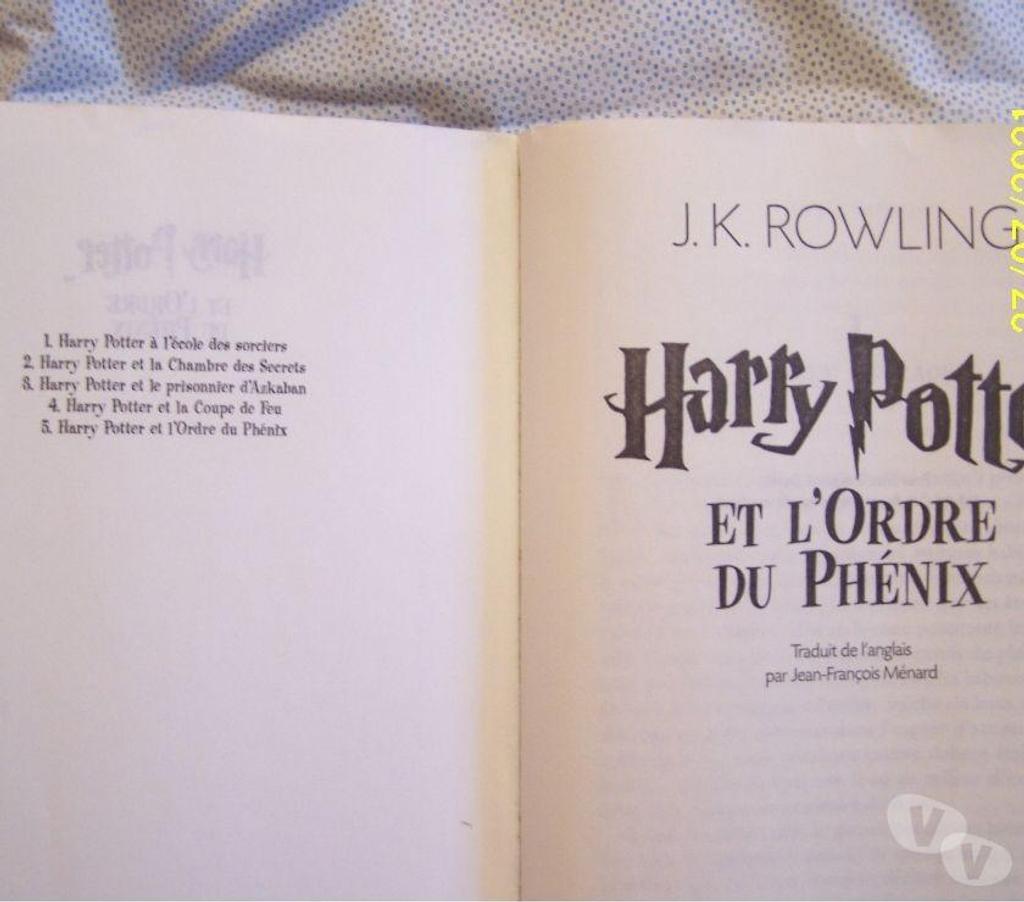 Livres occasion Hauts-de-Seine Issy les Moulineaux - 92130 - Photos Vivastreet HARRY POTTER ET L'ORDRE DU PHENIX