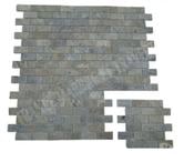 Travertin Gris Silver Mosaïque 4,8x10 cm REF 3143