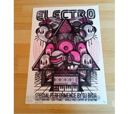 Collections Ardoix Ardèche - Photos Vivastreet Affiche Electro - Bishop Parigo X Son-Vidéo.com (Neuve)