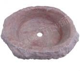 Travertin Rose Rouge Vasque Ovale Roche 40x50 cm REF 1617