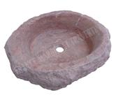 Travertin Rose Rouge Vasque Ovale Roche 40x50 cm REF 1617