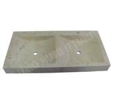 Travertin Classique Beige Évier 2 Bacs 100x50 cm REF 642