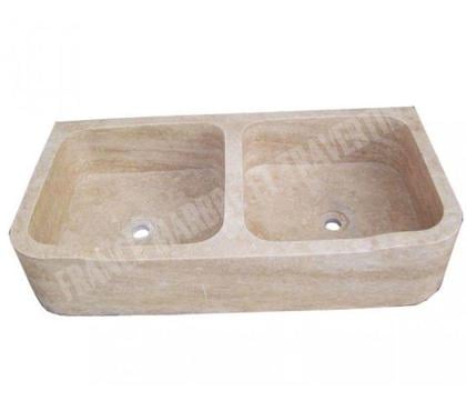 Bricolage - Jardinage Forcalqueiret Var - Photos Vivastreet Travertin Classique Beige Évier 2 Bacs 90x46 cm REF 038