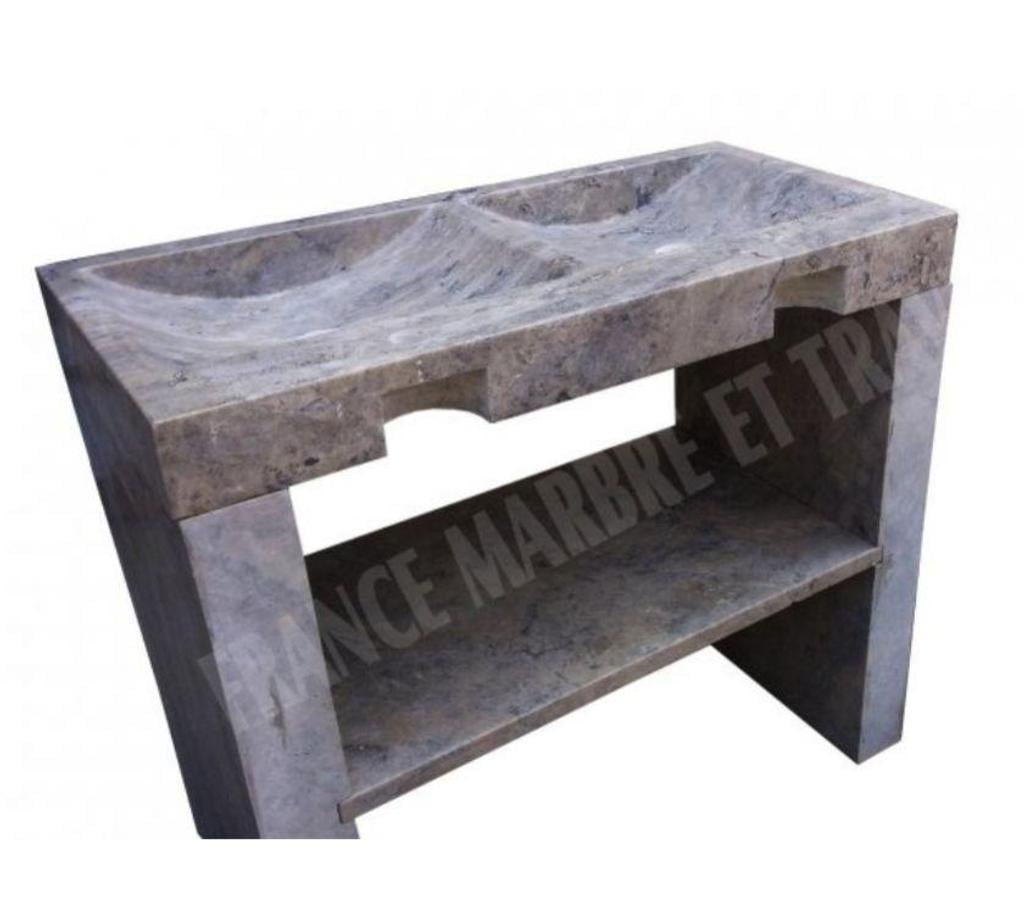  Var Forcalqueiret - 83136 - Photos Vivastreet Travertin Gris Silver Evier Meuble 2 Bacs REF 1169