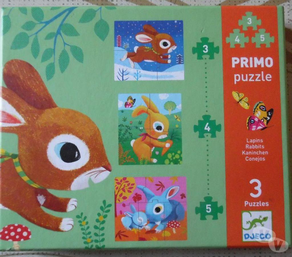 Jeux - Jouets Hérault Castries - 34160 - Photos Vivastreet PRIMO PUZZLE 3 PUZZLES LAPINS SJECO SERVI 2 FOIS COMME NEUF