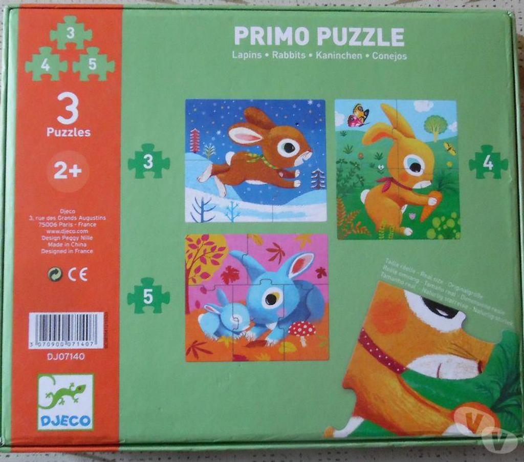 Jeux - Jouets Hérault Castries - 34160 - Photos Vivastreet PRIMO PUZZLE 3 PUZZLES LAPINS SJECO SERVI 2 FOIS COMME NEUF