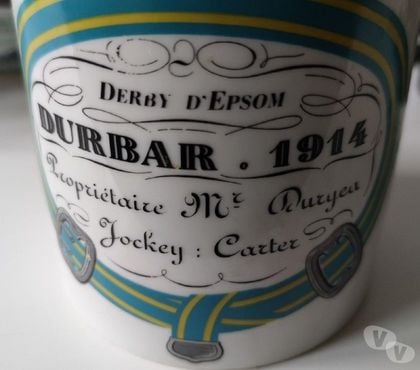 Collections Bernes sur Oise Val-d'Oise - Photos Vivastreet Rare : DERBY D'EPSOM Durbar 1914 Pot A Tabac ( Porcelaine )