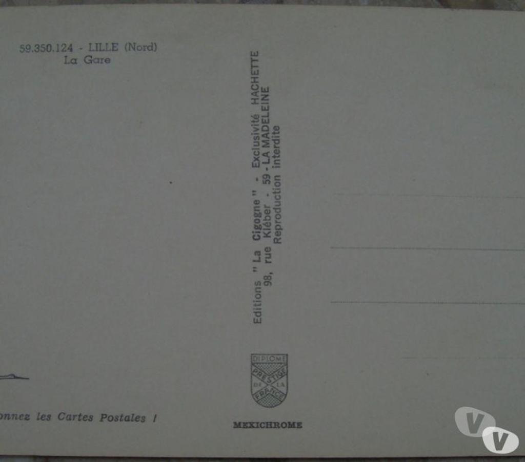 Collection Nord Valenciennes - 59300 - Photos Vivastreet Carte postale la gare de Lille Flandre 1968 2.00