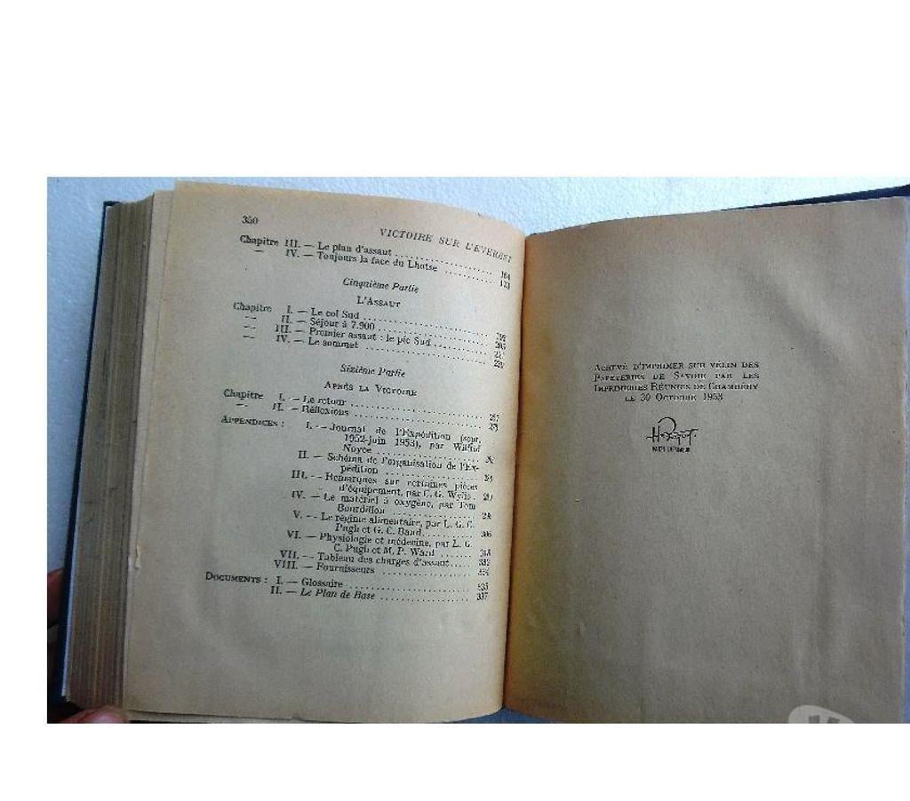 Livres occasion Hérault Castries - 34160 - Photos Vivastreet VICTOIRE SUR L’EVEREST 347 PAGES GÉNÉRAL SIR JOHN HUNT 