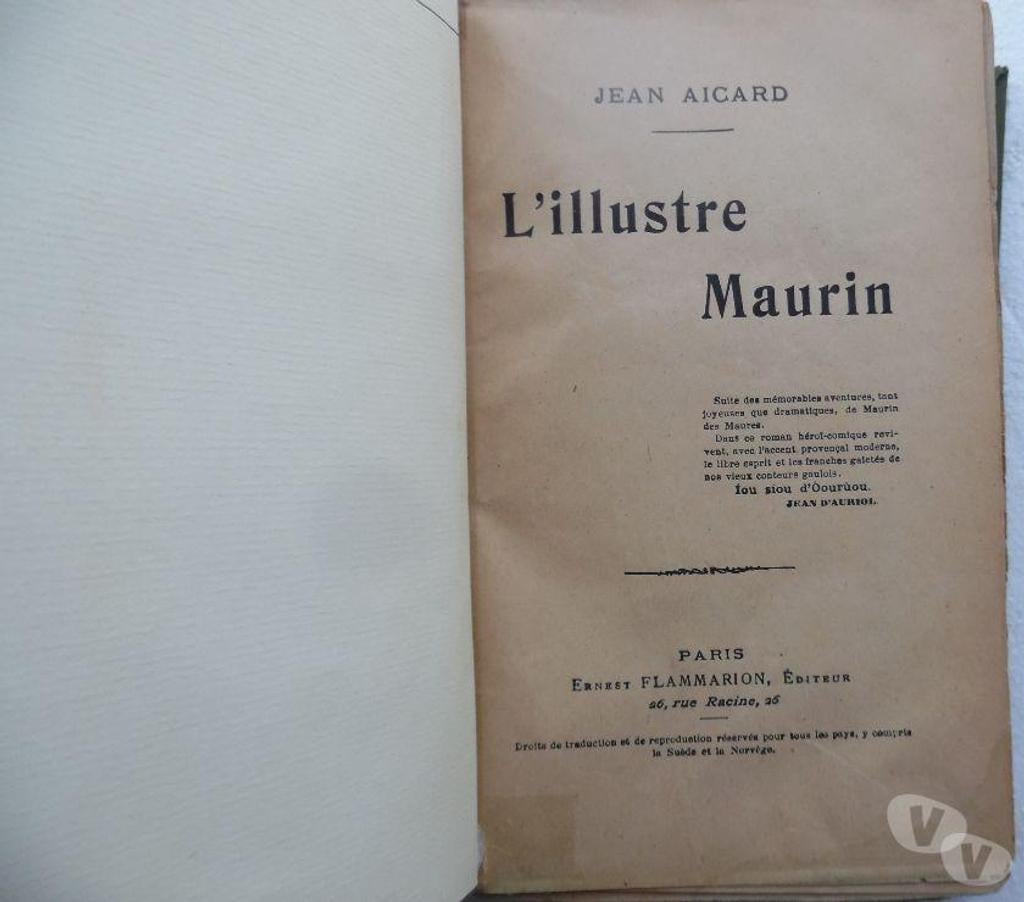 Livres occasion Hérault Castries - 34160 - Photos Vivastreet L’Illustre Maurin Jean AICARD de l’Académie Française 