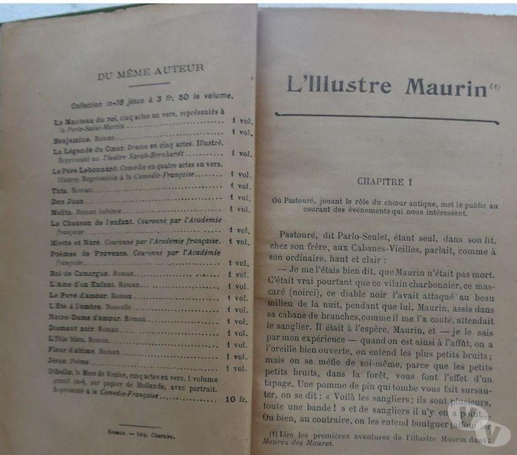 Livres occasion Hérault Castries - 34160 - Photos Vivastreet L’Illustre Maurin Jean AICARD de l’Académie Française 