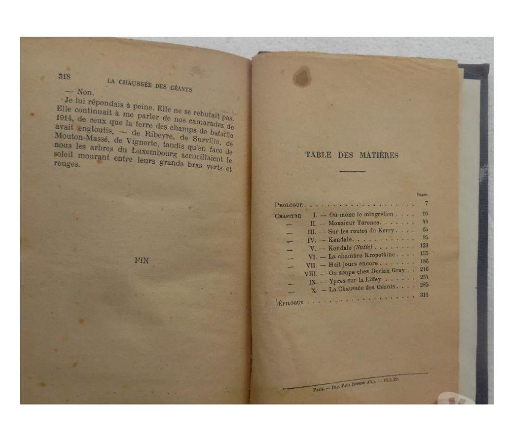 Livres occasion Hérault Castries - 34160 - Photos Vivastreet LA CHAUSSEE DES GEANTS Pierre BENOIT Roman 10.2.22