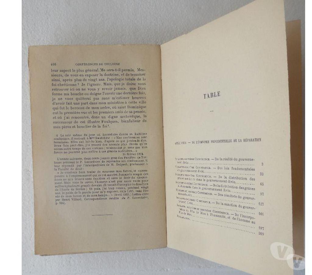 Livres occasion Hérault Castries - 34160 - Photos Vivastreet Conférences de Notre-Dame de Paris V Tome cinquième - 1851