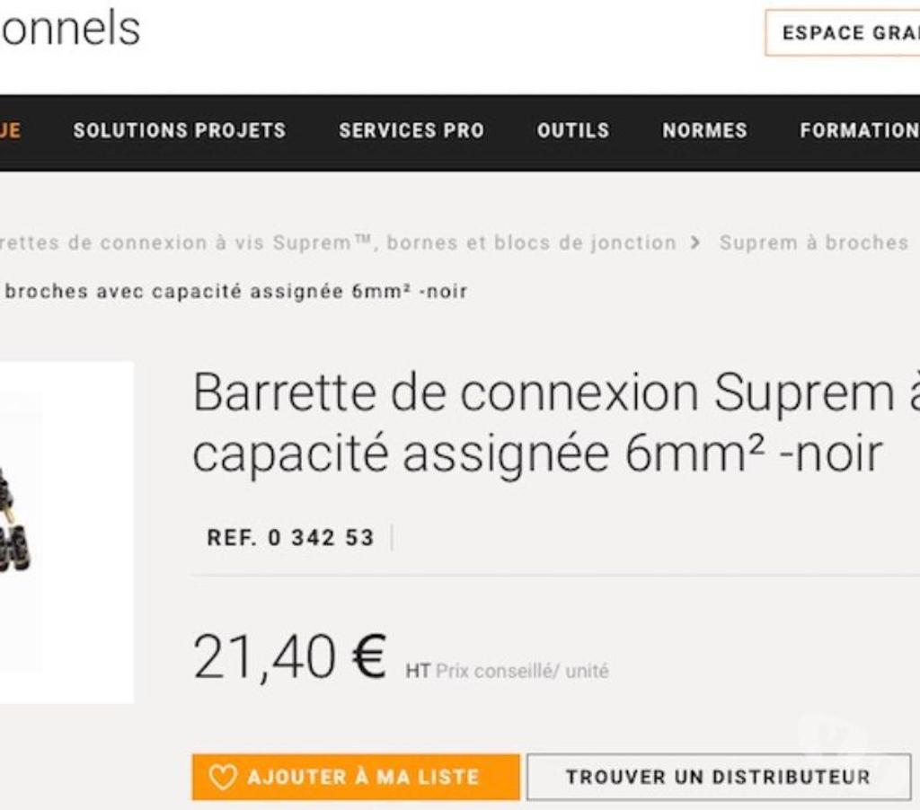  Nord Valenciennes - 59300 - Photos Vivastreet Barrettes connexion Suprem à broche Legrand 134.3