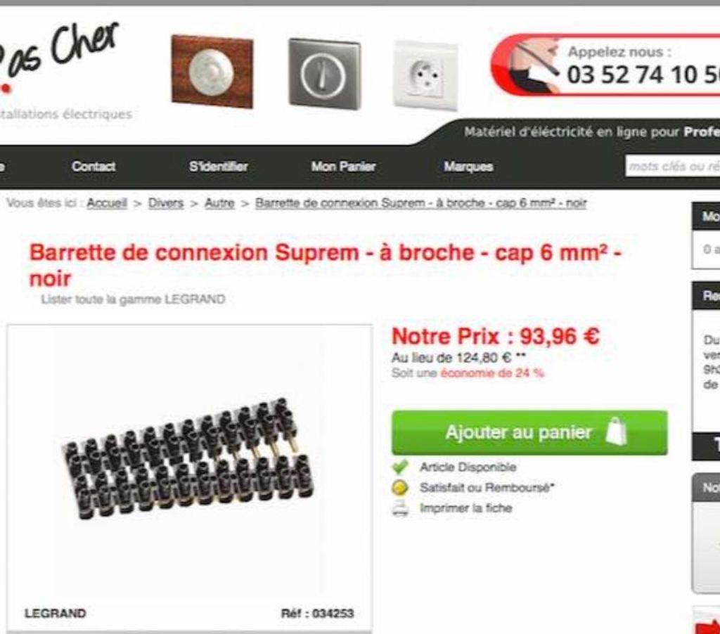  Nord Valenciennes - 59300 - Photos Vivastreet Barrettes connexion Suprem à broche Legrand 134.3