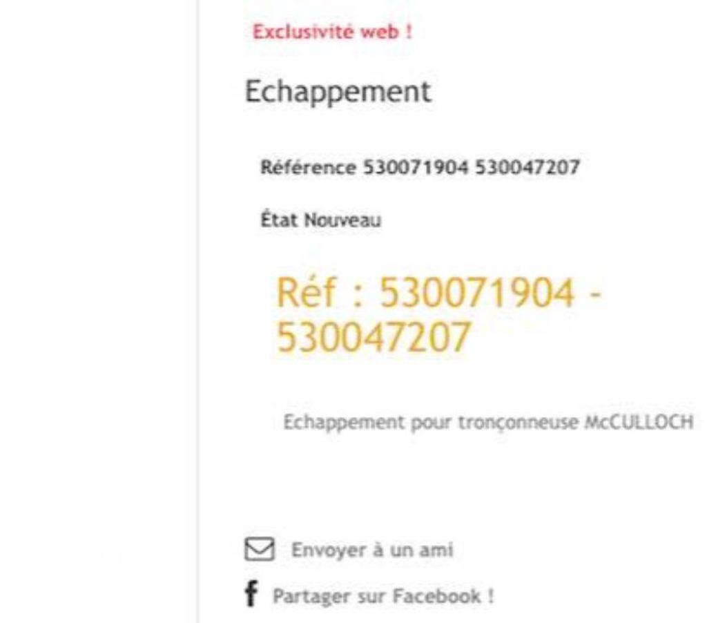 Nord Valenciennes - 59300 - Photos Vivastreet McCulloch 444 bobine,volant,autres 140