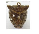 Hibou Bougeoir photophore ancien en laiton ou en bronze 