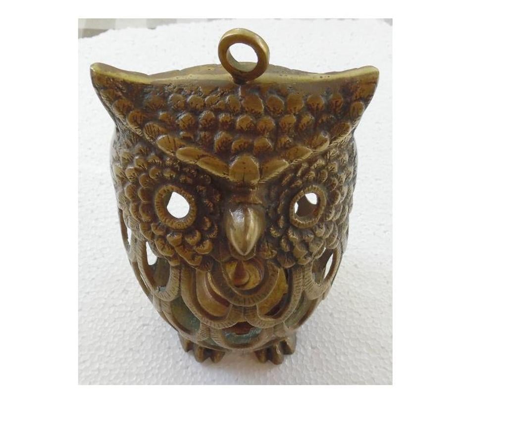 Décoration - art Hérault Castries - 34160 - Photos Vivastreet Hibou Bougeoir photophore ancien en laiton ou en bronze 