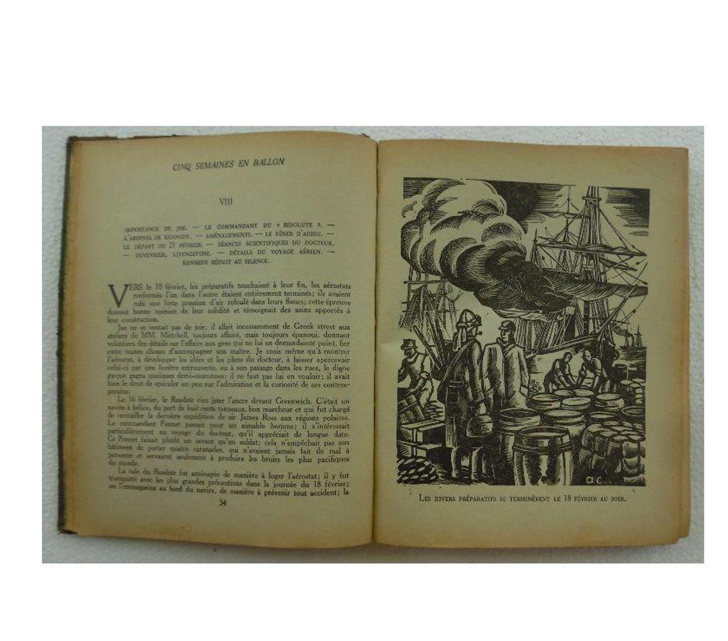 Livres occasion Hérault Castries - 34160 - Photos Vivastreet JULES VERNE CINQ SEMAINES EN BALLON - A RESTAURER 1943