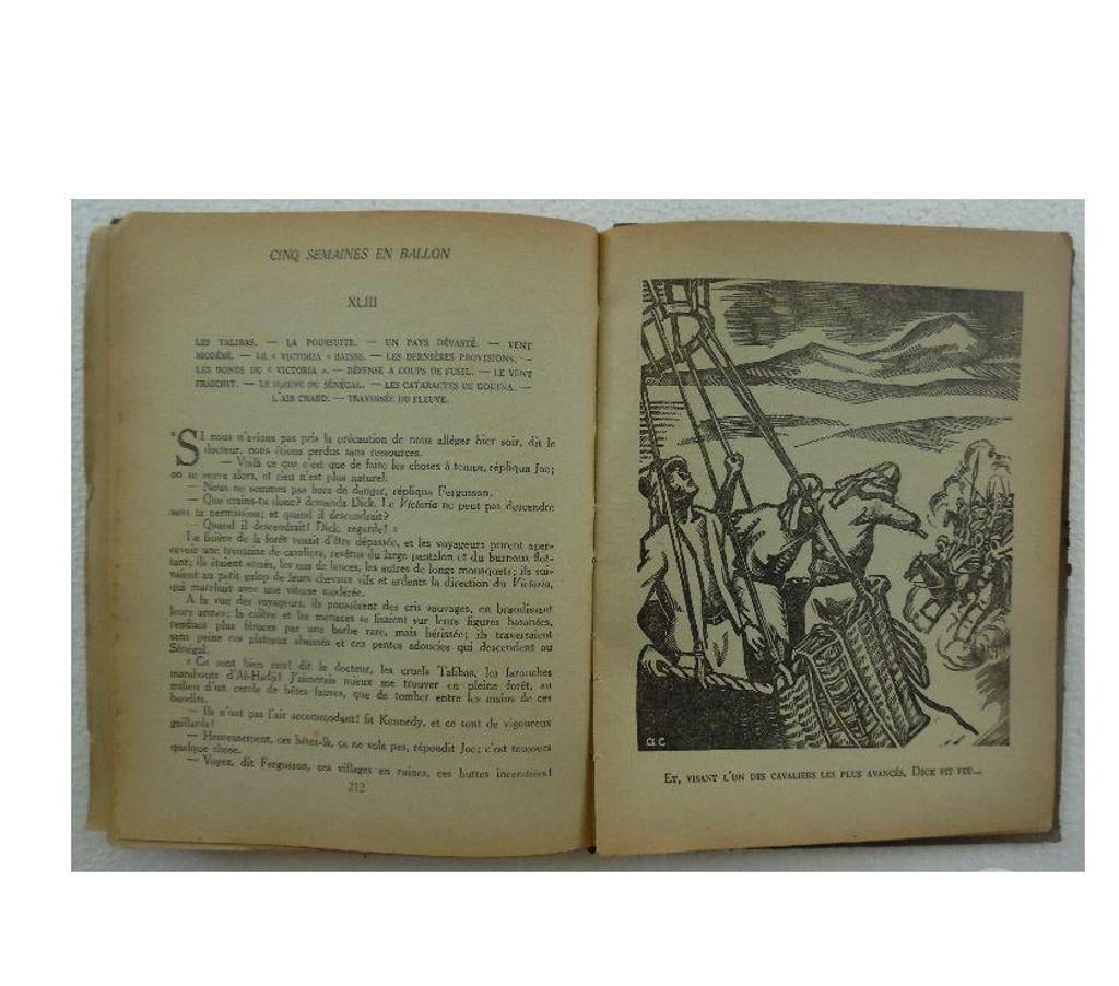 Livres occasion Hérault Castries - 34160 - Photos Vivastreet JULES VERNE CINQ SEMAINES EN BALLON - A RESTAURER 1943