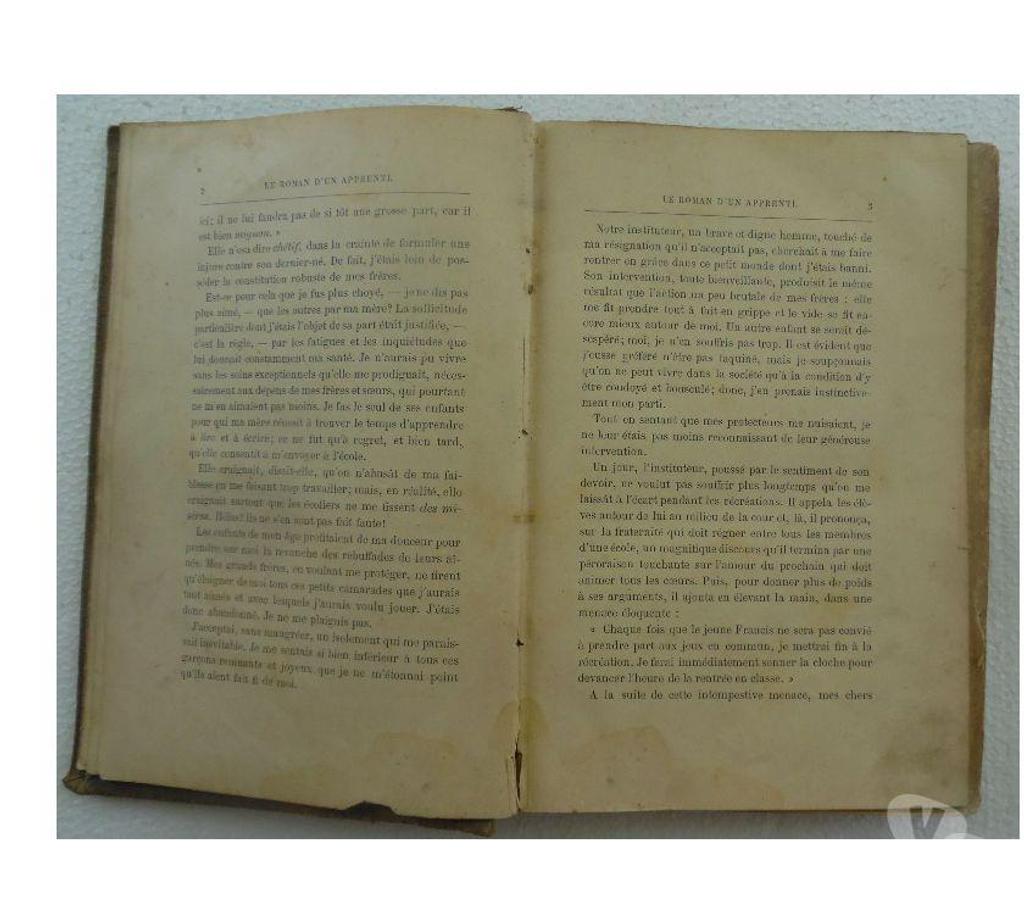 Livres occasion Hérault Castries - 34160 - Photos Vivastreet MINISTERE DE L’INSTRUCTION PUBLIQUE LE ROMAN D'UN APPRENTI 