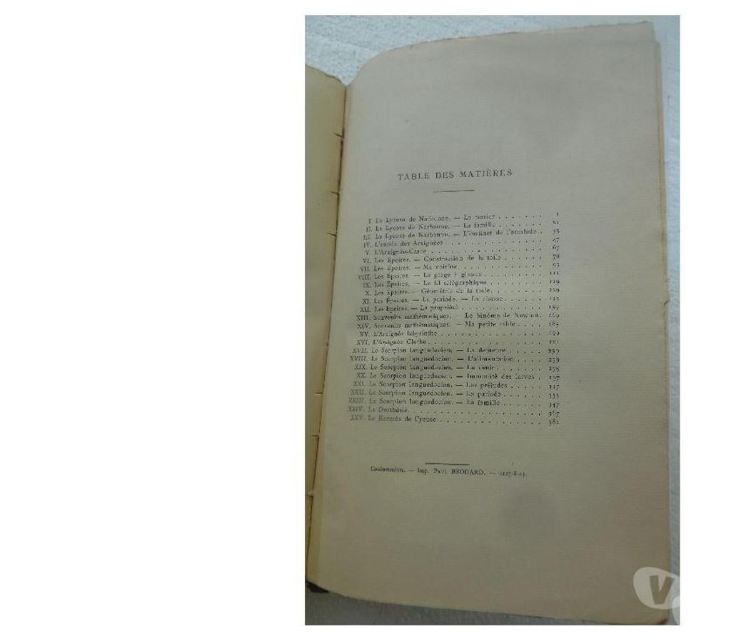 Livres occasion Hérault Castries - 34160 - Photos Vivastreet J.- H. FABRE 9ème série SOUVENIRS ENTOMOLOGIQUES Études 