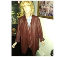 VESTE FEMME CUIRE DEMIE SAISON MARRON FONCE ORIGINALE.