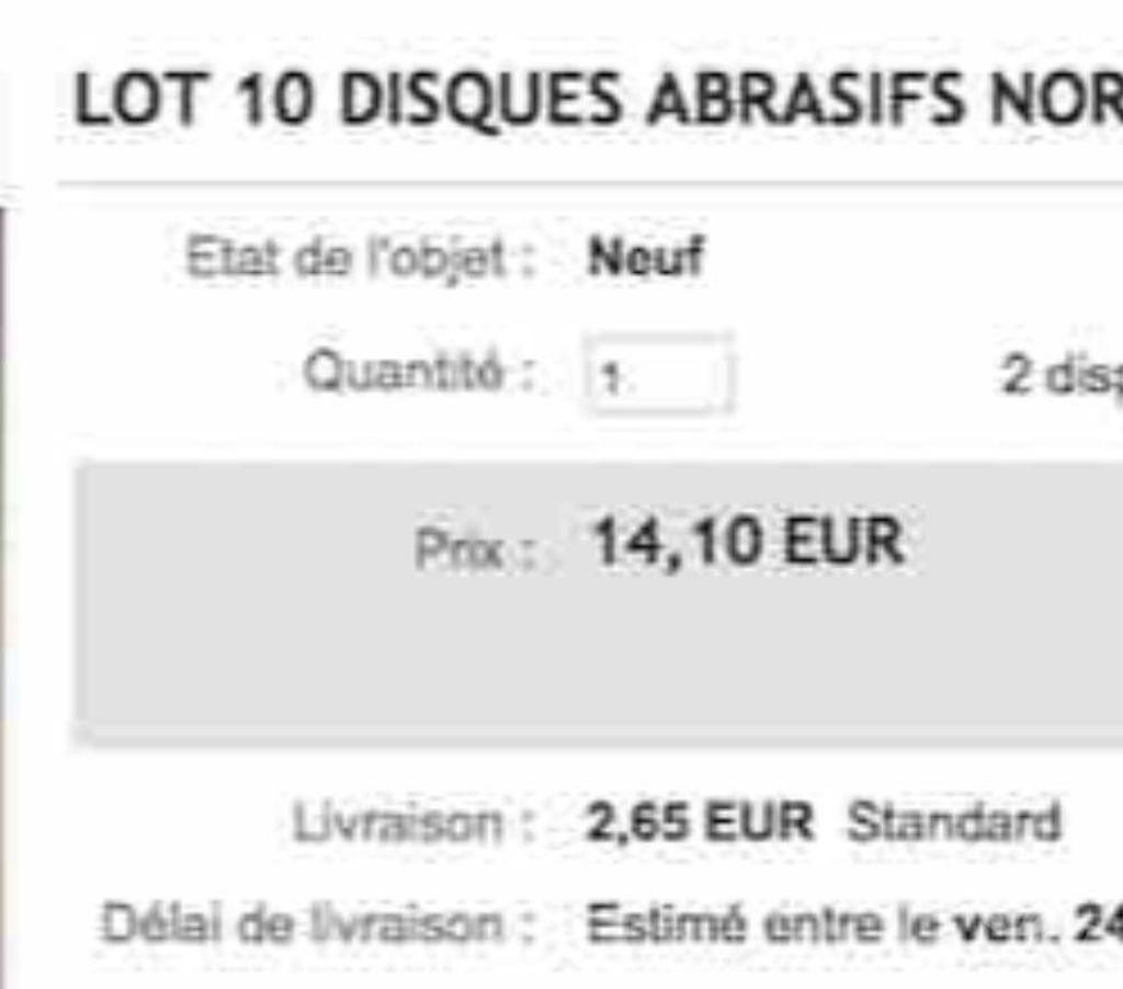 Nord Valenciennes - 59300 - Photos Vivastreet Disques abrasifs NORTON 180-240 33