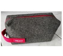 VICHY - Trousse de toilette rectangulaire, gris rouge - Neuf