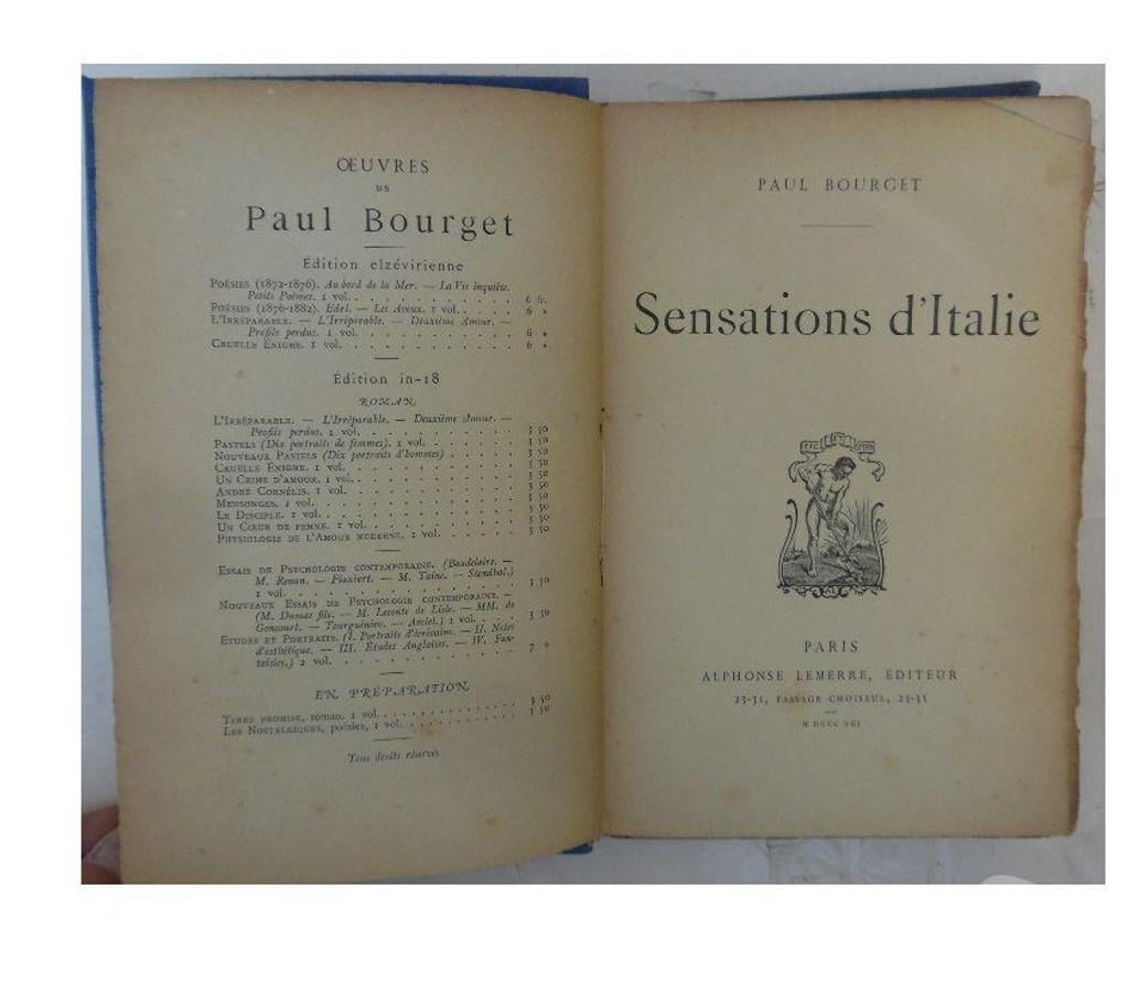 Livres occasion Hérault Castries - 34160 - Photos Vivastreet Sensation d’Italie Par PAUL BOURGUET TOSCANE–OMBRIE–GRANDE-G